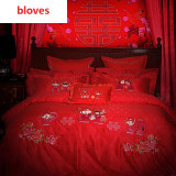 bloves-家纺品牌婚庆床品四件套结婚四件套婚庆大红床上用品六件套婚庆多件套怎么样_好不好_好吗-苏宁易购